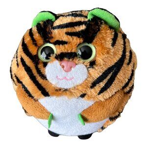 Ty Beanie Ballz Monaco Tiger Plush Black Stripes Green Eyes Brown Stuffed Animal